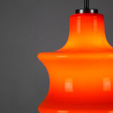 Suspension en verre orange du milieu du siècle