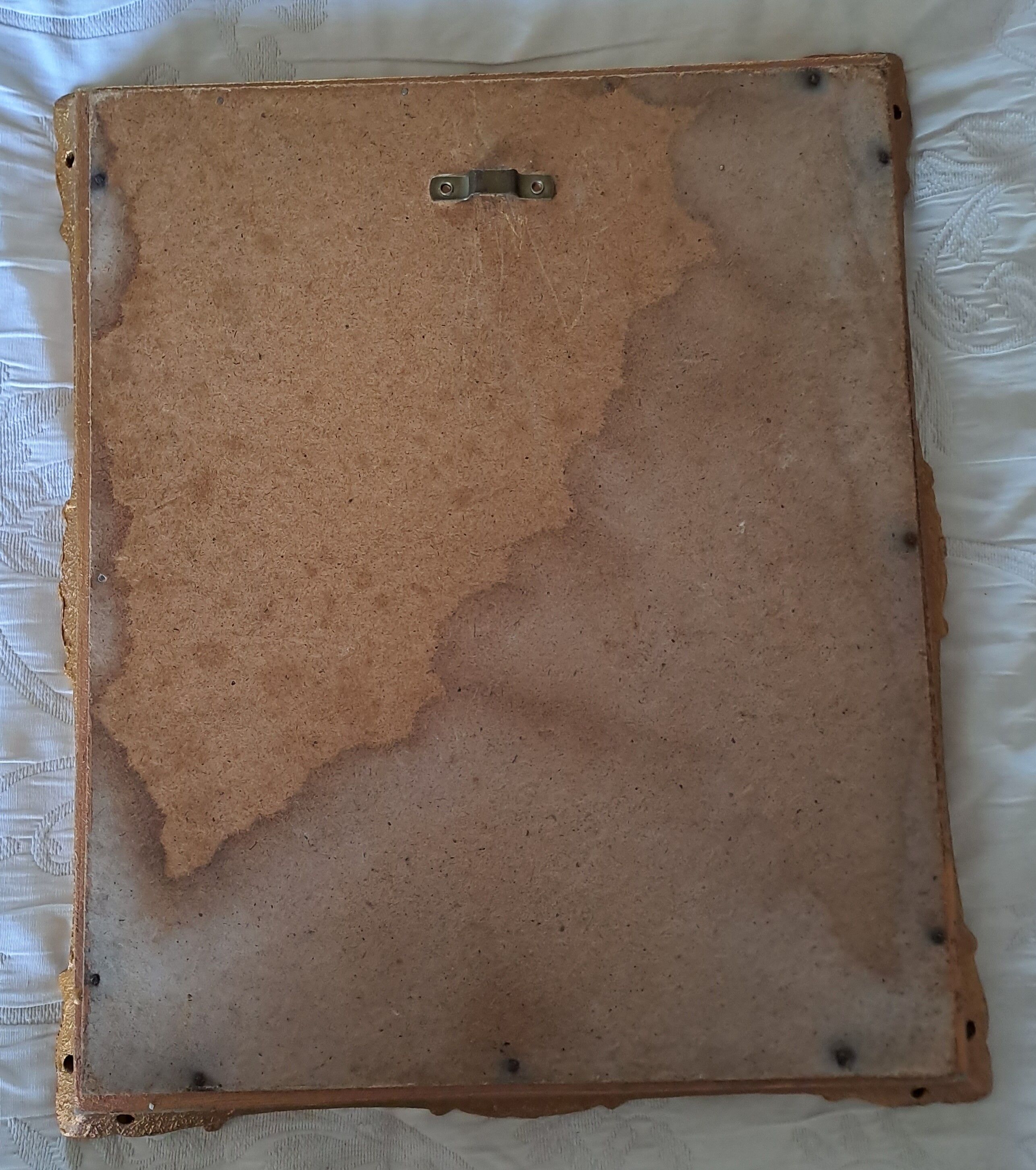 Mirror rectangular wood base and plaster moldings 1920 32x38cm