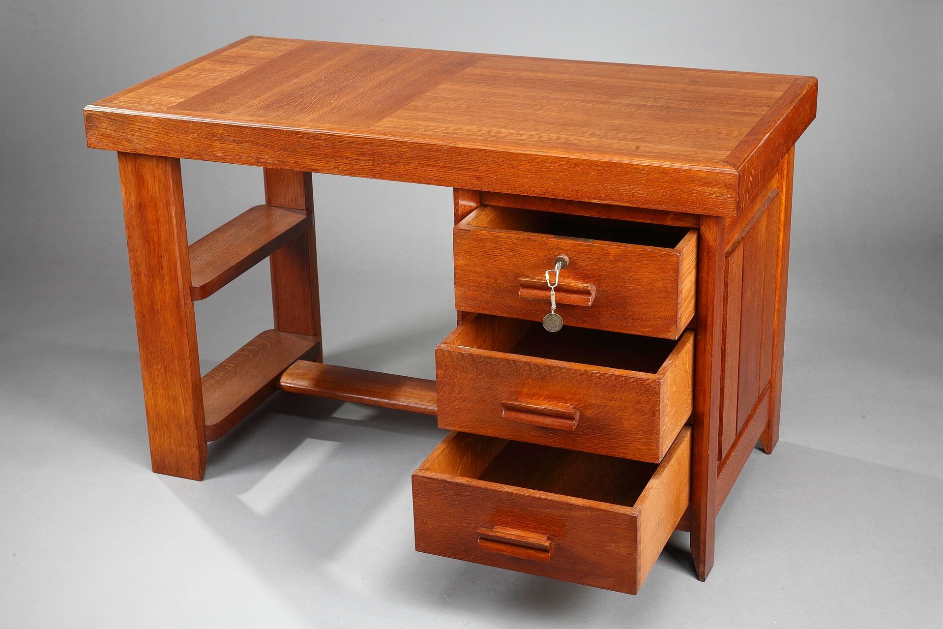 50s oak office by Pierre Bloch and Charles Dudouyt