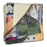 Ikat cotton patchwork plaid