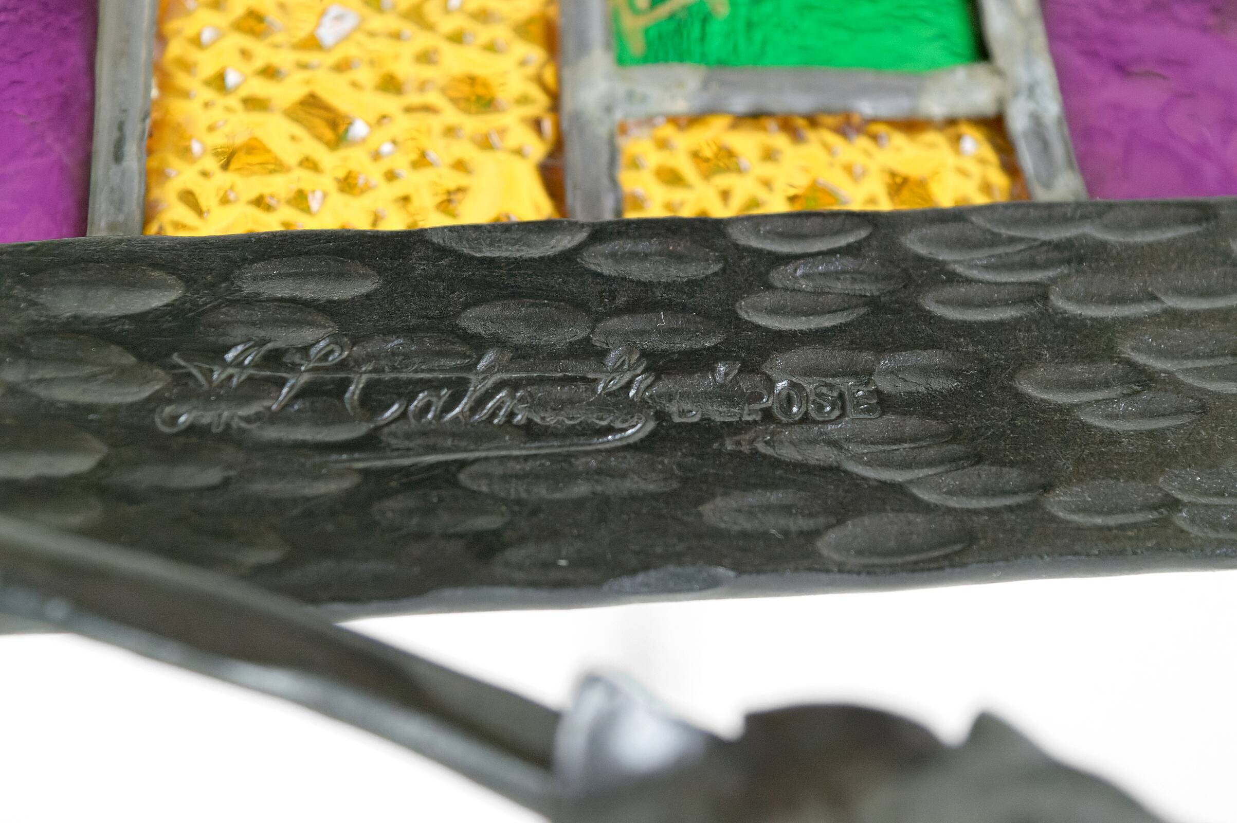 Art Deco wrought iron chandelier by Augustin Louis Calmels, France, Circa 1920