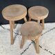 Set of 3 wooden tripod stools
