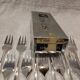 12 silver-plated metal cake forks by Ercuis Horizon silversmiths, 14.9cm