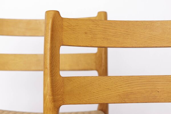 Lot de 6 chaises de salle à manger Niels Otto Møller modèle 84 en chêne   Vintage danois