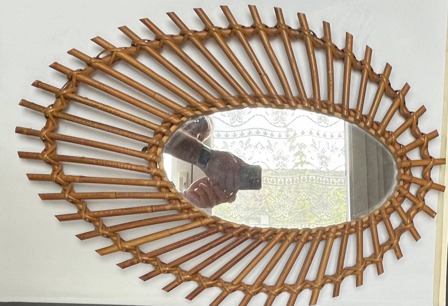 Vintage rattan mirror