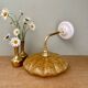 Antique wall lamp with yellow Clichy glass shade