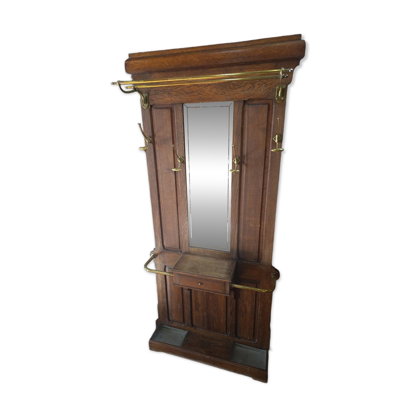 Vestiaire porte manteau ancien en chêne massif