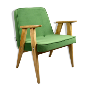 Fauteuil en velours vert
