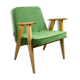 Light green velvet 366 lounge chair by Józef Chierowski, 1970s