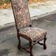 Vintage Louis XIII chair in solid wood and ecru fabric
