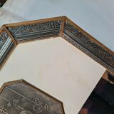 Golden patinated art deco mirror - 160x76cm