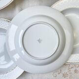 6 deep plates in white and gold porcelain, Bavaria model "Annabell"