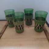 4 orangeade glasses with braided base