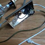 Brass wall lamp and pineapple glass