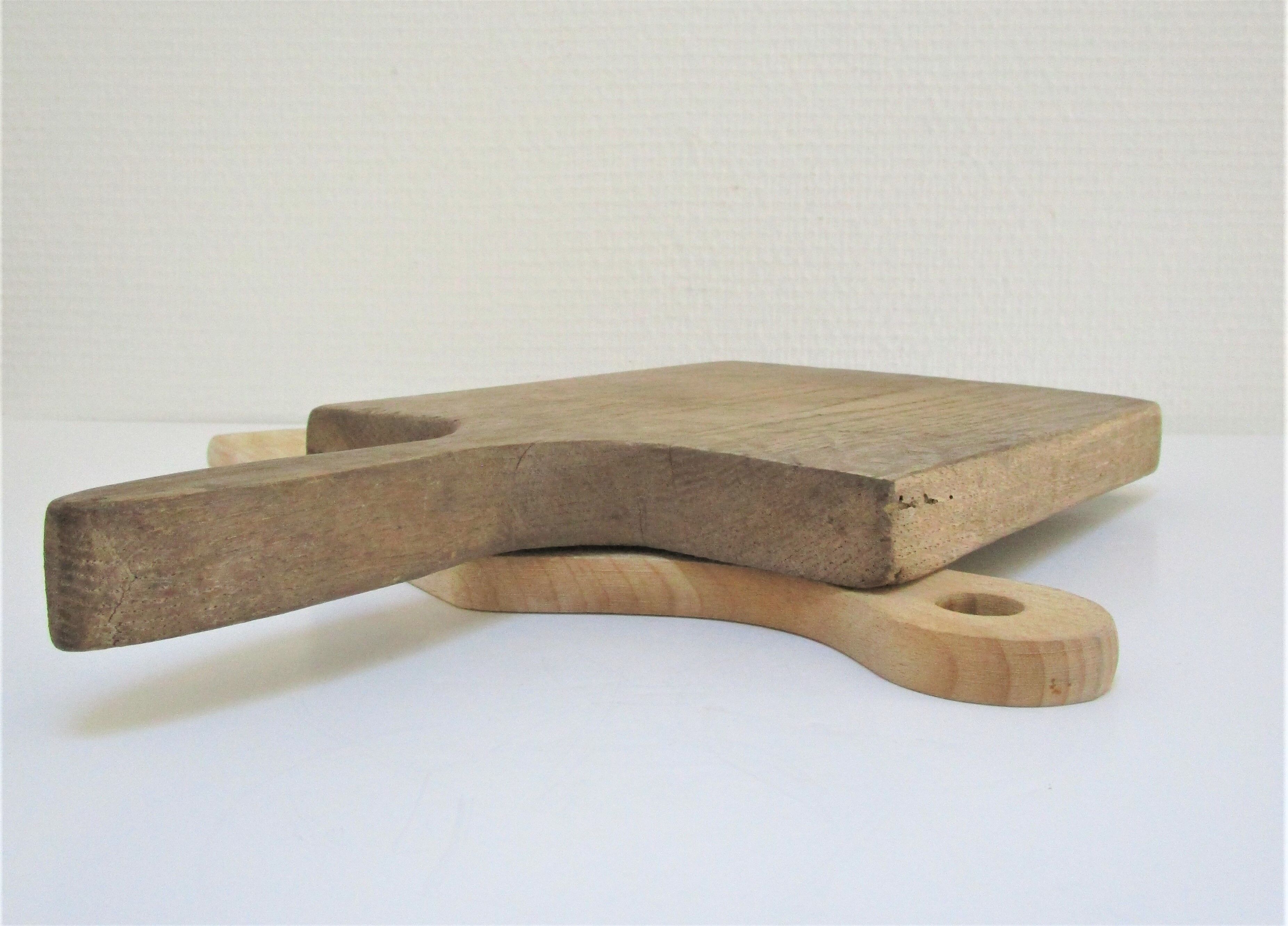 Two vintage solid wood cutting boards