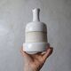 ancient stoneware soliflore vase in white