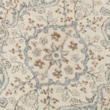 Handmade beige & brown floral  vintage rug