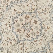 Handmade beige & brown floral  vintage rug