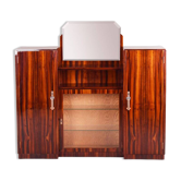 Buffet Art Déco en acajou avec miroir, France, années 1920