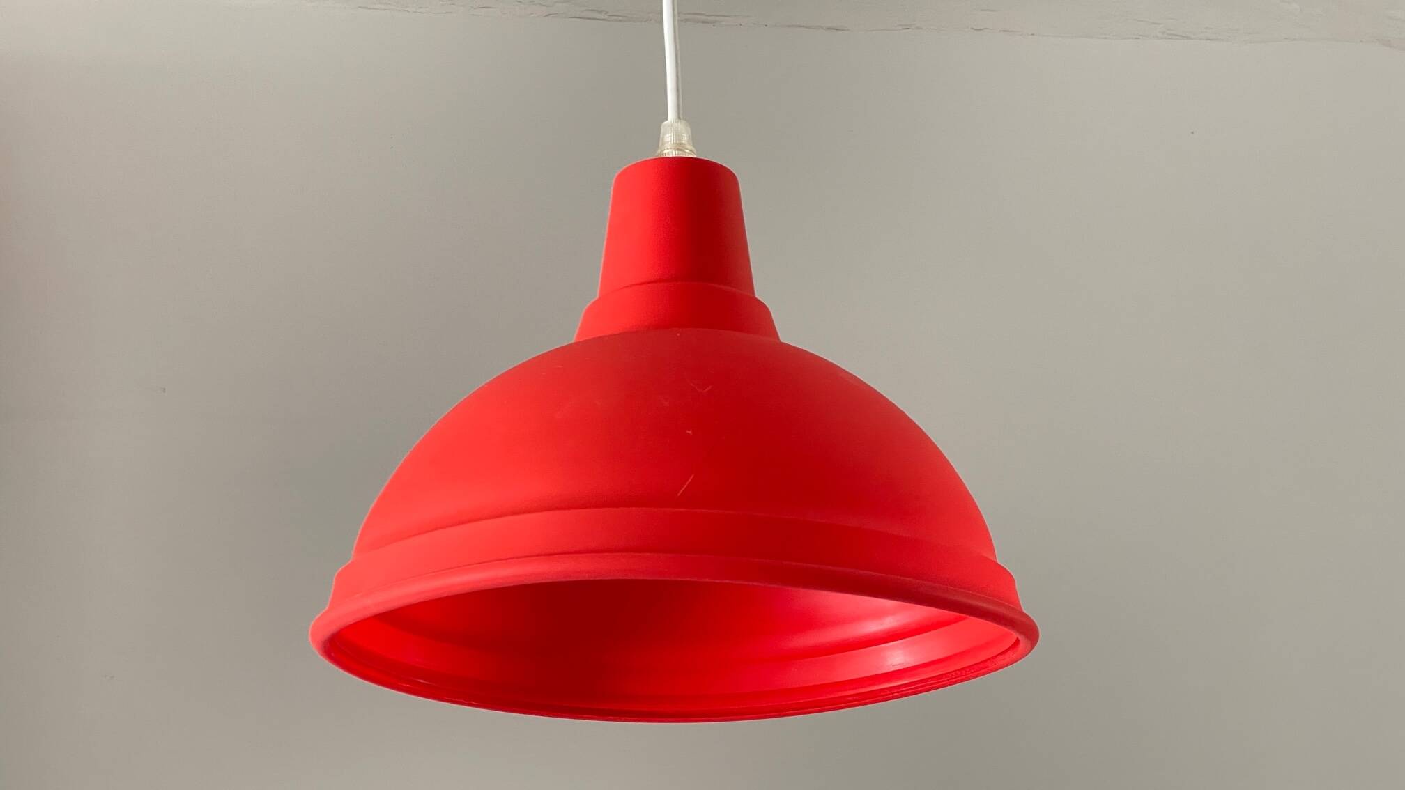 Red geometric pendant light