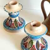 vintage handmade ceramic candle holders