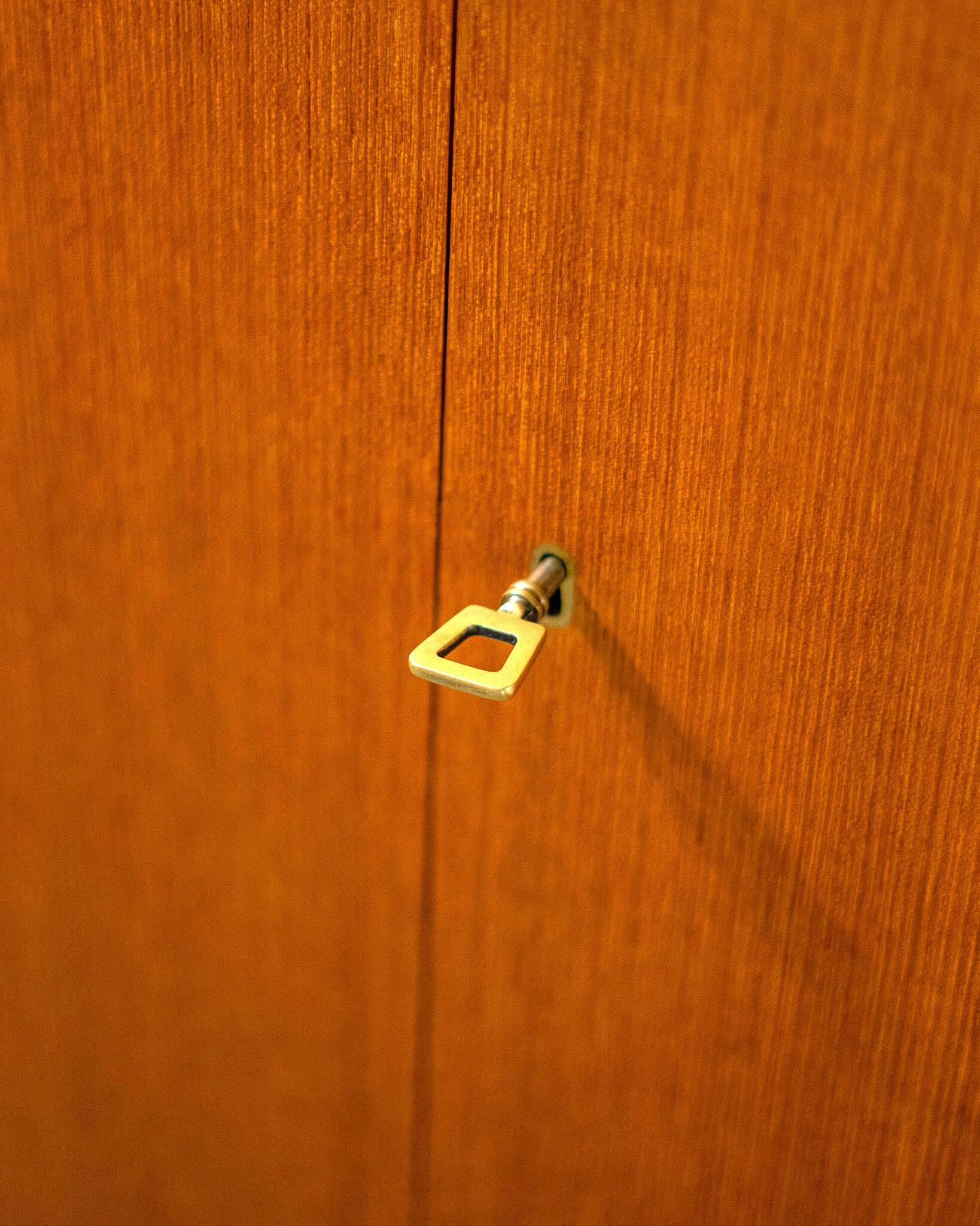 Mid Century Teak and Steel Wardrobe by Franz Meyer Möbel, 1960's, Germany