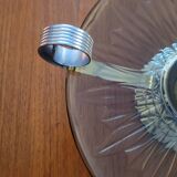 Art Deco smoked glass and chrome-plated metal bowl – 1930s