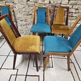 Set of 5 vintage spindle foot bistro chairs 1960"