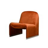 Fauteuil lounge Giancarlo Piretti Alky en velours d'automne pour Anonima Castelli, Italie