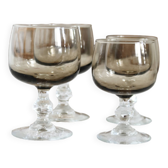 Ensemble de 4 verres sur pied Luminarc en verre fumé