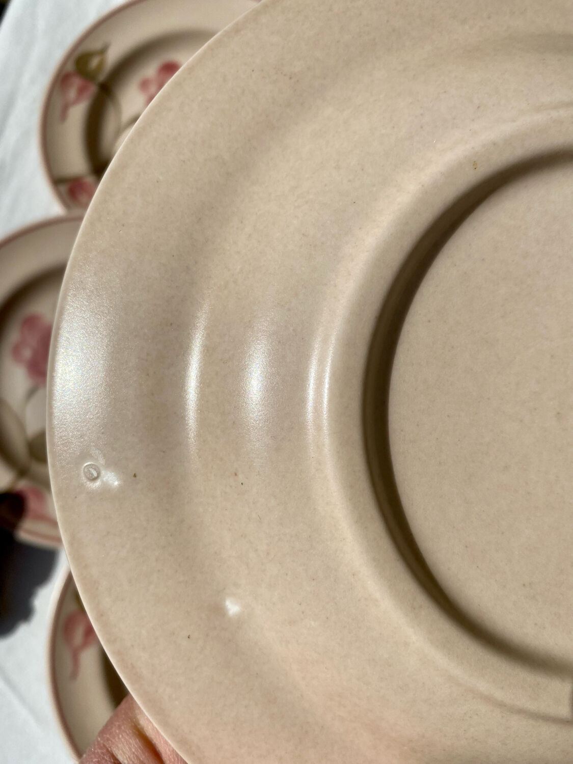 Pink Gien dessert plates