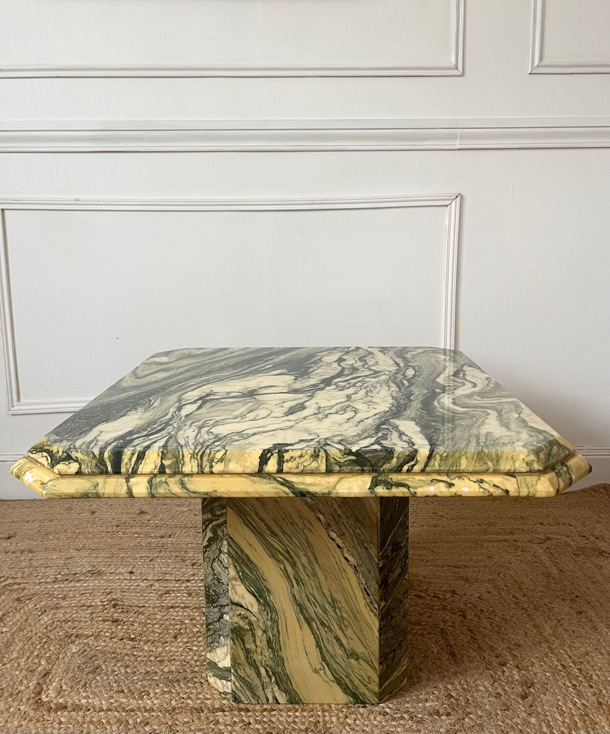 Octagonal marble coffee table
