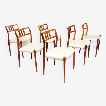 Six chaises de salle à manger danoises "Modèle 79" en palissandre par Niels Moller, c. 1960