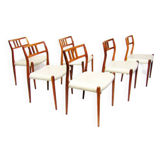 Six chaises de salle à manger danoises "Modèle 79" en palissandre par Niels Moller, c. 1960