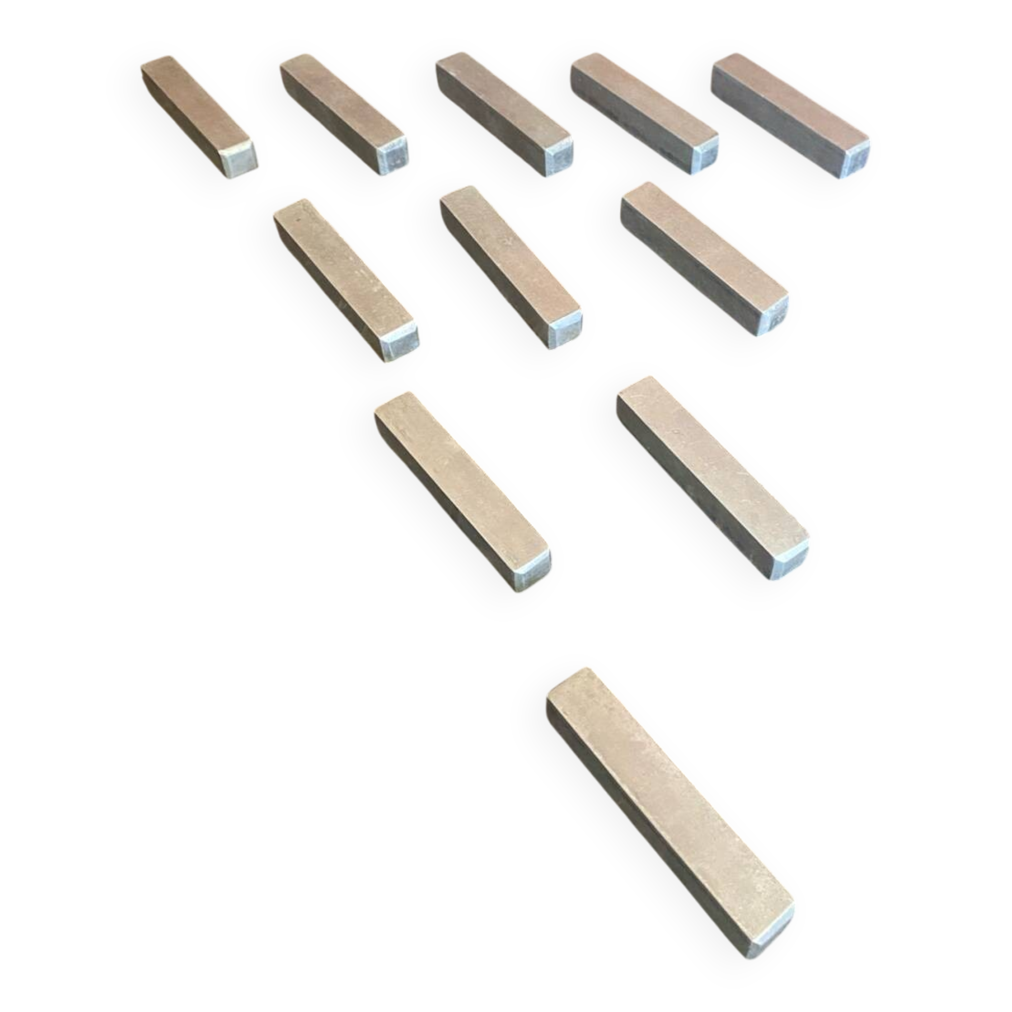 Set of 11 vintage aluminium knife rests from the 1970s
