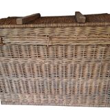 Wicker travel trunk xix metal clasps and cuffs