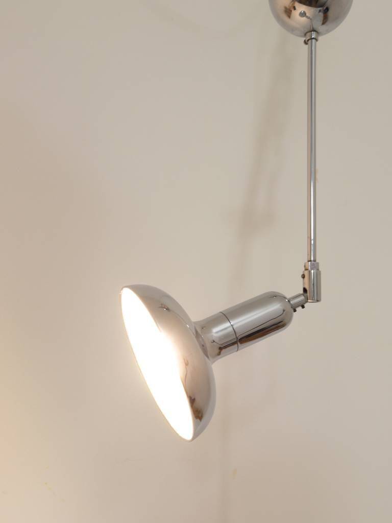 Adjustable suspended luminaire in the style of Gino Sarfatti 4, Gebr. Cosack, Germany, 1970s.