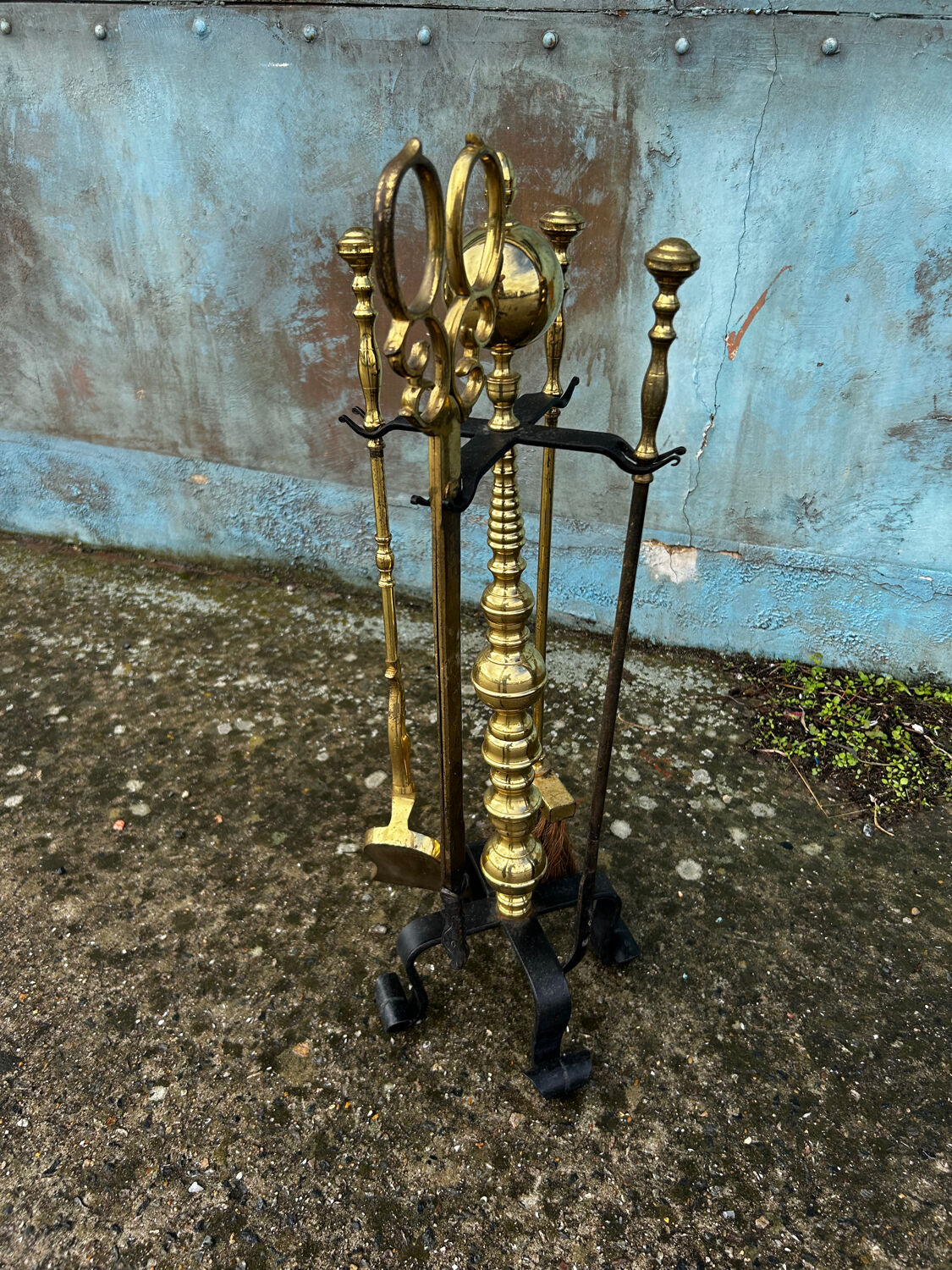Antique brass fireplace mantelpiece