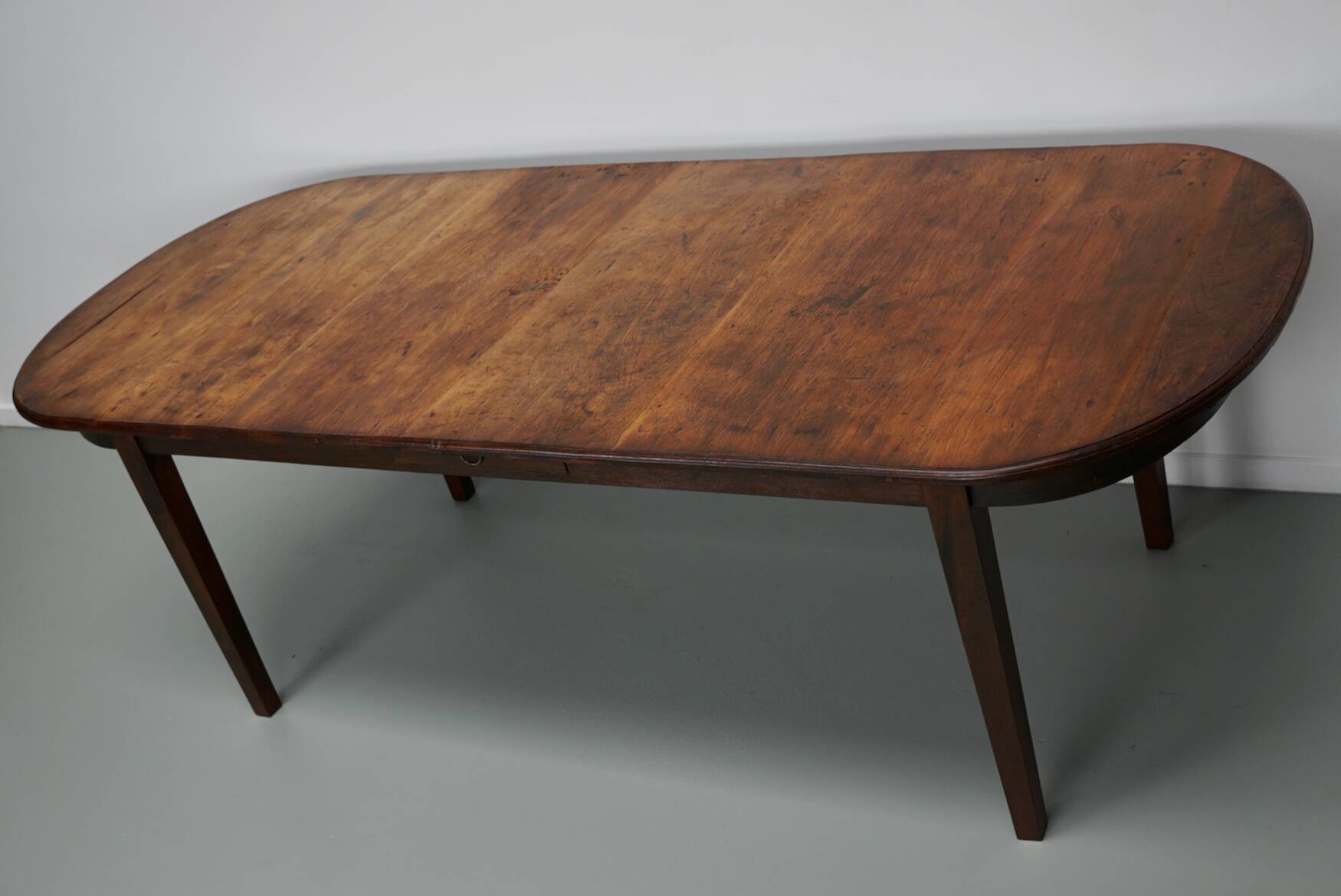 Large Oval Dutch Rustic Farmhouse Teak Dining Table