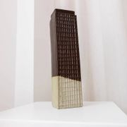 Vintage skyscraper vase - Brown ceramic flower vase - Mid-century Czech design - 1960s