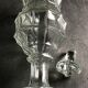 Old faceted glass liqueur carafe and stopper - 27 cm