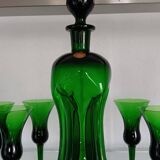 Kluk Kluk carafe by Jacob E.Bang - Holmegaard and 5 liqueur glasses