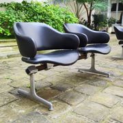 Deux double chaises fauteuils bancs en cuir Geoffrey Harcourt Artifort années 60