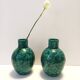 Pair of Handcrafted Green Ceramic Vases by Fanciullacci, Italy