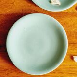 10 assiettes à desserts en céramique bleu Longchamp
