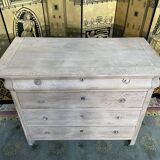 Chest of drawers in solid oak Louis Philippe aero erased 19th