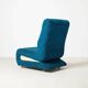 Set of 2 space-age lounge chairs in blue pattened upholstery, 1970s