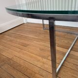 Glass and chrome coffee table