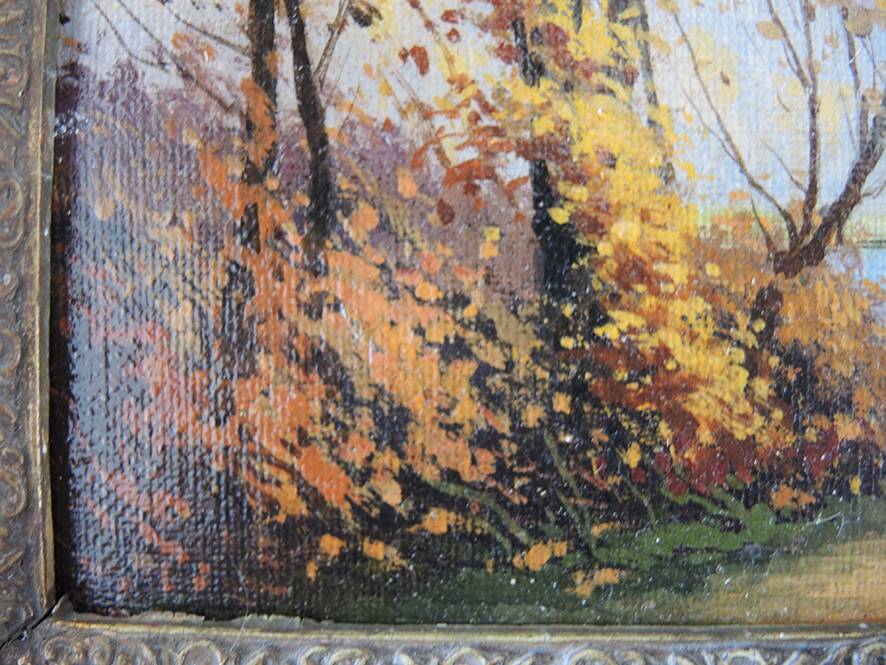 Old Oil on Wood Painting Signed & Framed