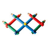 Vintage coat rack from the 1980s in the style of Pierre Sala, Memphis style, pencil pattern, extendable, 7 hooks.